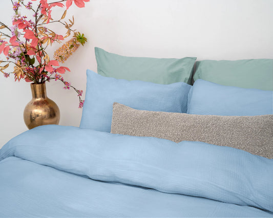 Mousseline Perkal - Sky Blauw