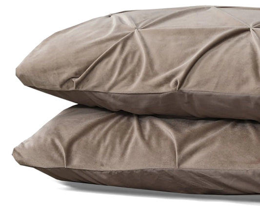 Elegant Velvet Pintuck Kussenslopen – Taupe