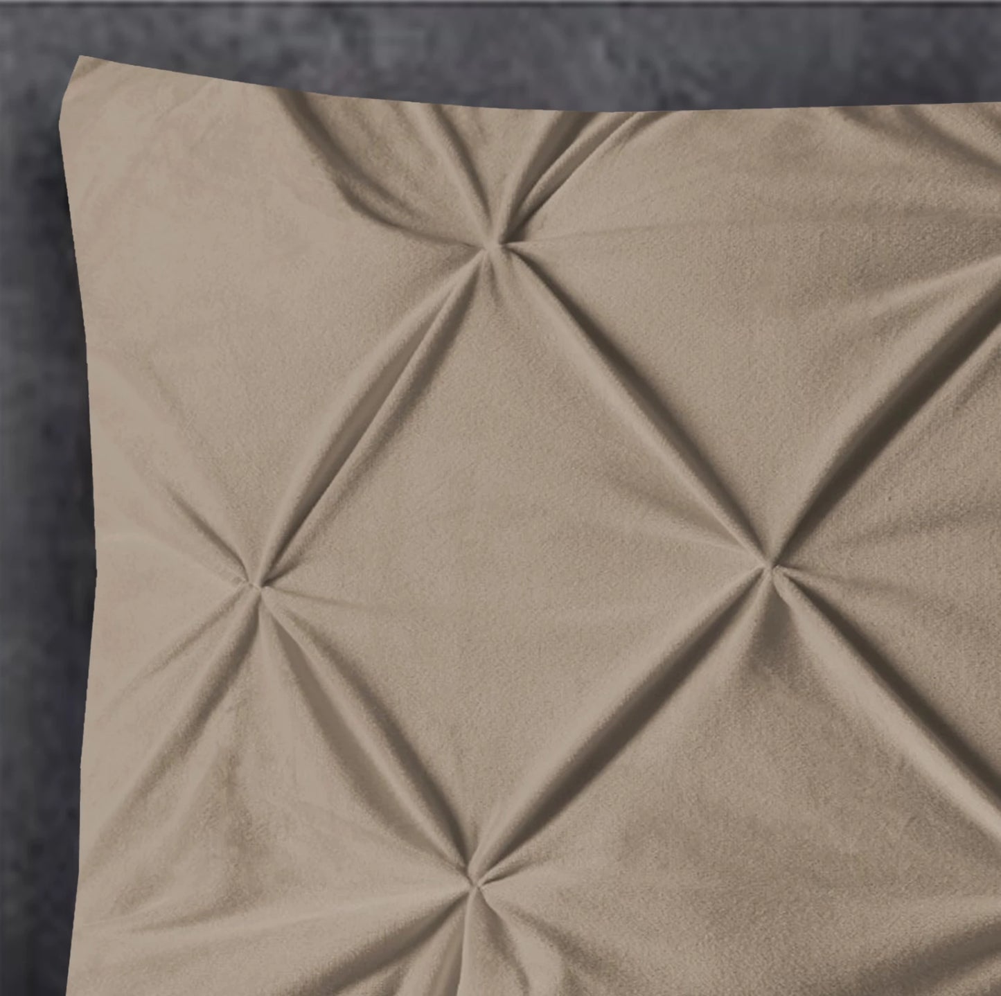Elegant Velvet Pintuck Kussenslopen – Taupe