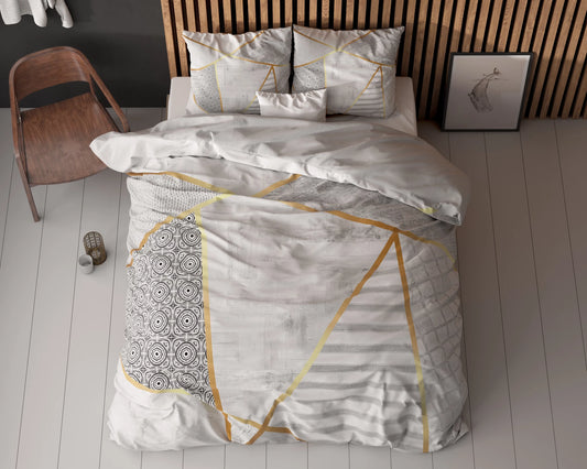 Graphic Dekbedovertrek - Wit