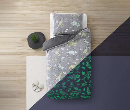 Glow in the dark Dekbedovertrek - Grijs