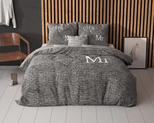 mr and mrs Dekbedovertrek - Antraciet