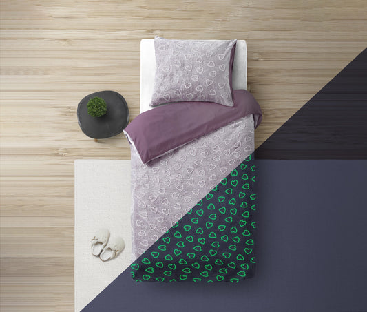 Glow in the dark dekbedovertrek - Roze