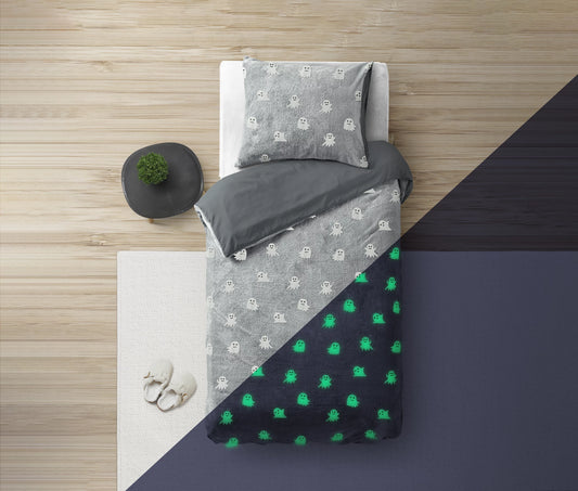 Glow in the dark Dekbedovertrek - Grijs