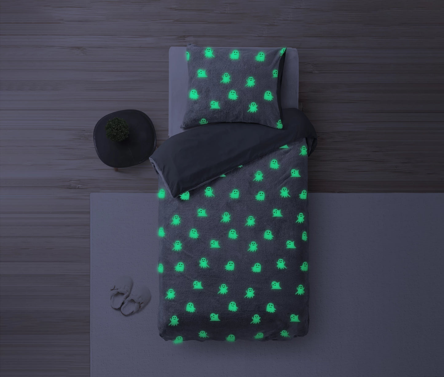 Glow in the dark Dekbedovertrek - Grijs