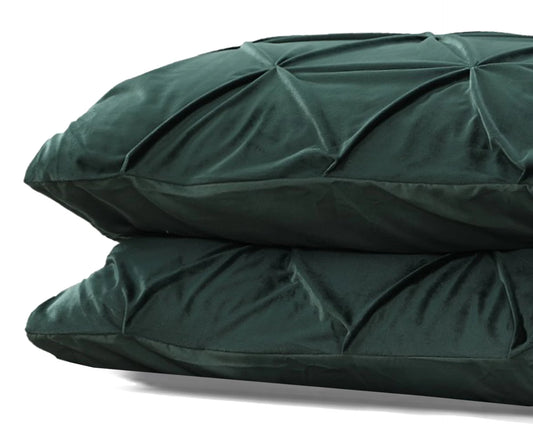 Elegant Velvet Pintuck Kussenslopen – Groen