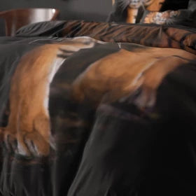 Dekbedovertrek Tiger icon - Zwart