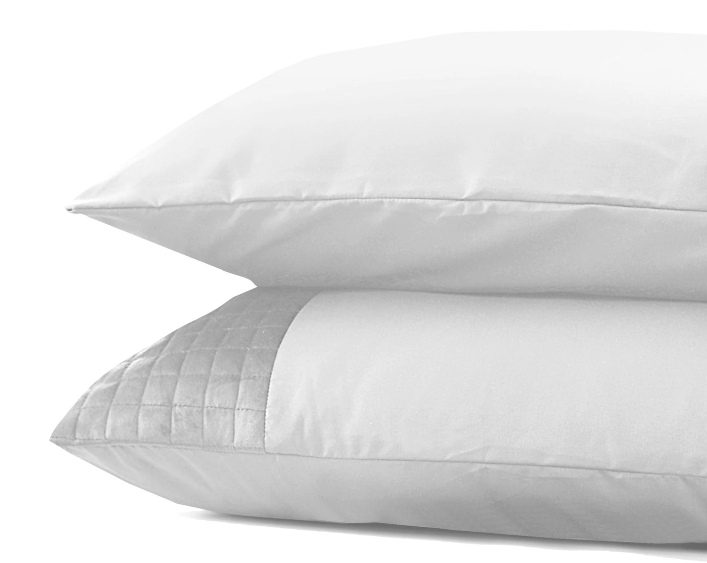Luxe Microfiber Kussensloop met Velvet Band - Wit