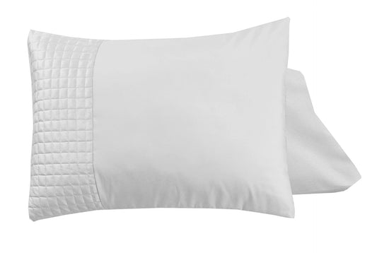 Luxe Microfiber Kussensloop met Velvet Band - Wit
