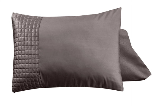 Luxe Microfiber Kussensloop met Velvet Band - Taupe