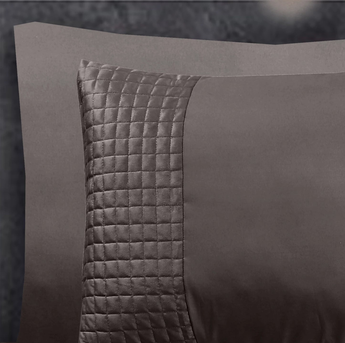 Luxe Microfiber Kussensloop met Velvet Band - Taupe