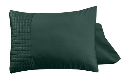 Luxe Microfiber Kussensloop met Velvet Band - Groen