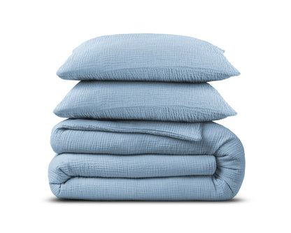 Mousseline Perkal - Sky Blauw