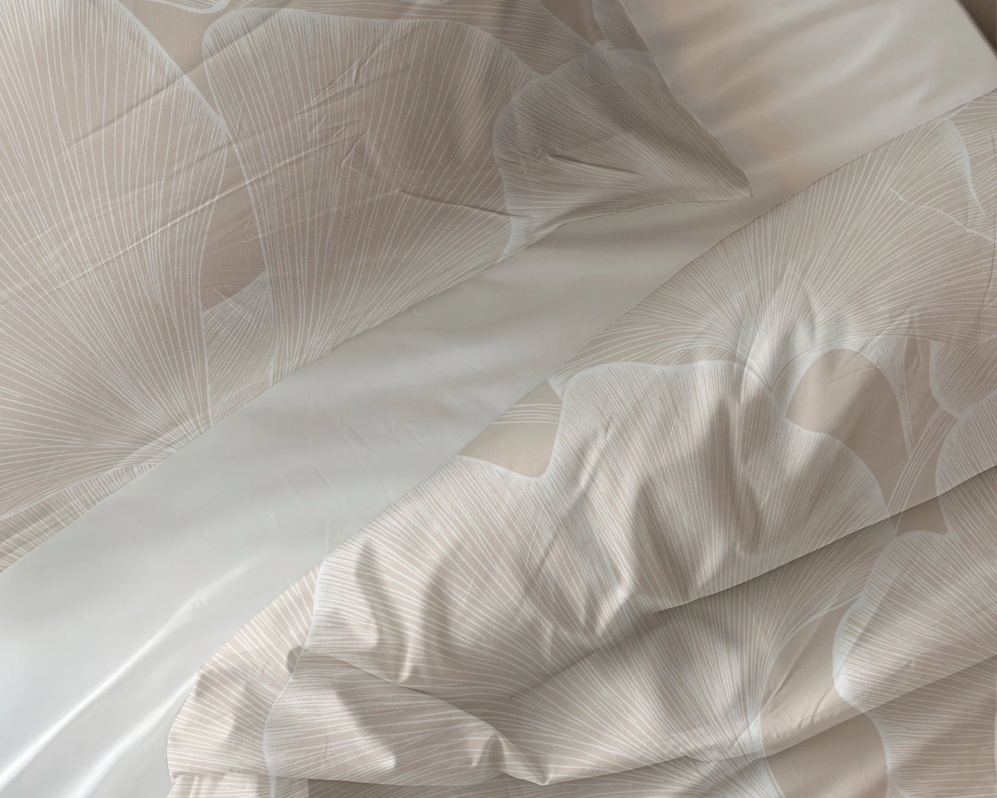 Dekbedovertrek Ginkgo Whisper Zand/Grijs