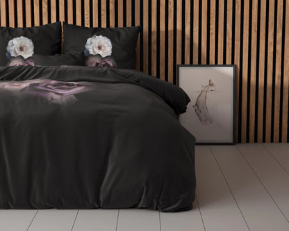 Dekbedovertrek Deep Flowers - Zwart