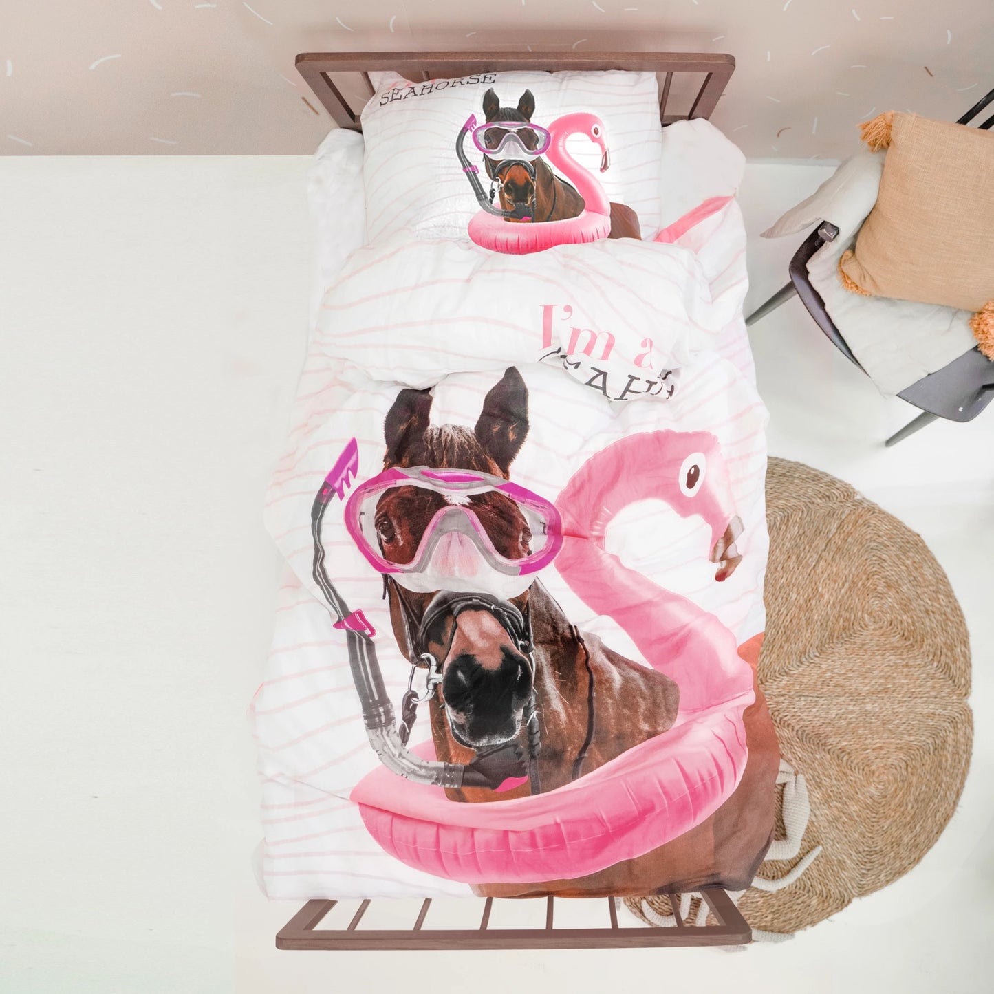 I'm a Seahorse dekbedovertrek - Wit