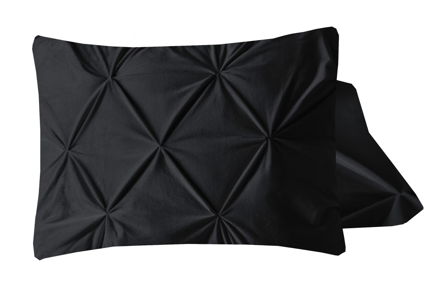 Elegant Velvet Pintuck Kussenslopen – Zwart
