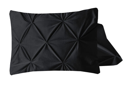 Elegant Velvet Pintuck Kussenslopen – Zwart