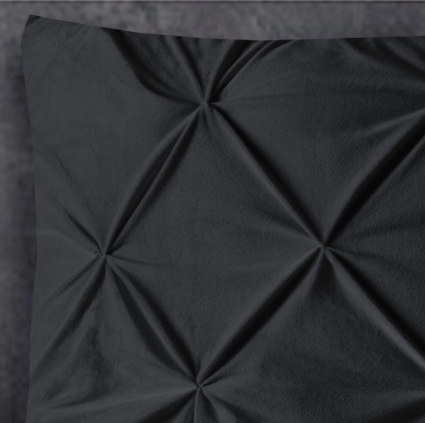 Elegant Velvet Pintuck Kussenslopen – Zwart