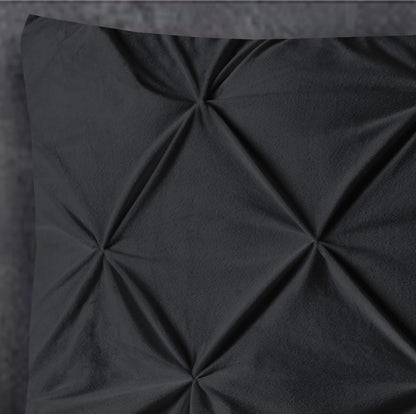 Elegant Velvet Pintuck Kussenslopen – Zwart