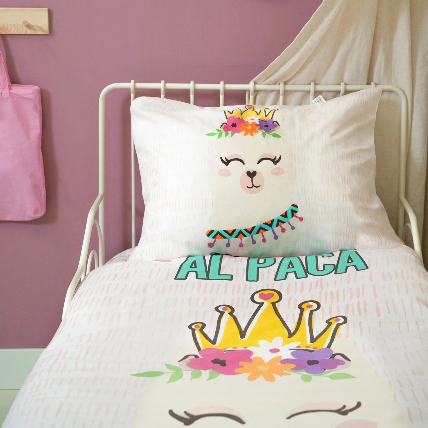 Princess Al Paca Dekbedovertrek - Roze