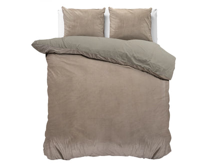 Velvet Uni Dekbedovertrek - Taupe
